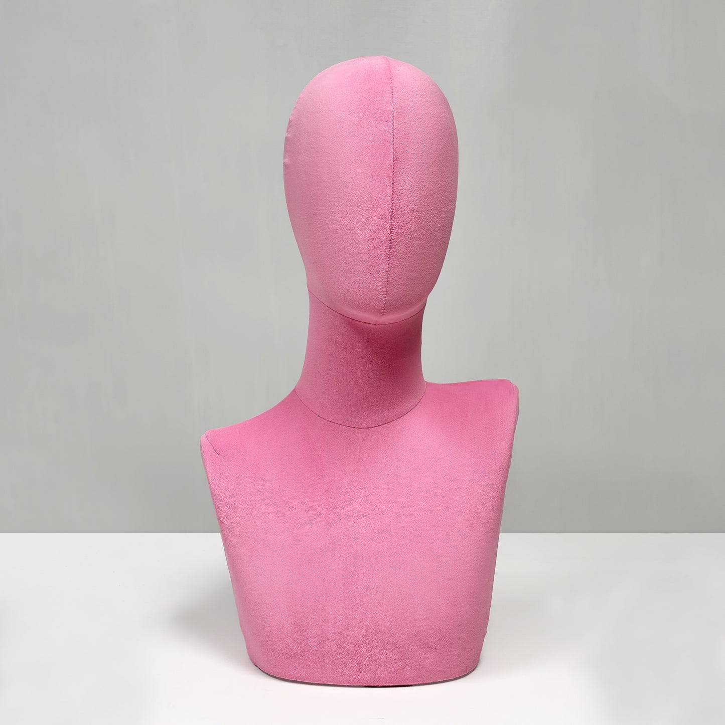 DE-LIANG Suede Mannequin Head Torso Display Stand,Soft Pinnable Foam Wig Head for Hats, Wigs, Jewelry,Accessories | Boutique Window Display Prop | Black / Pink