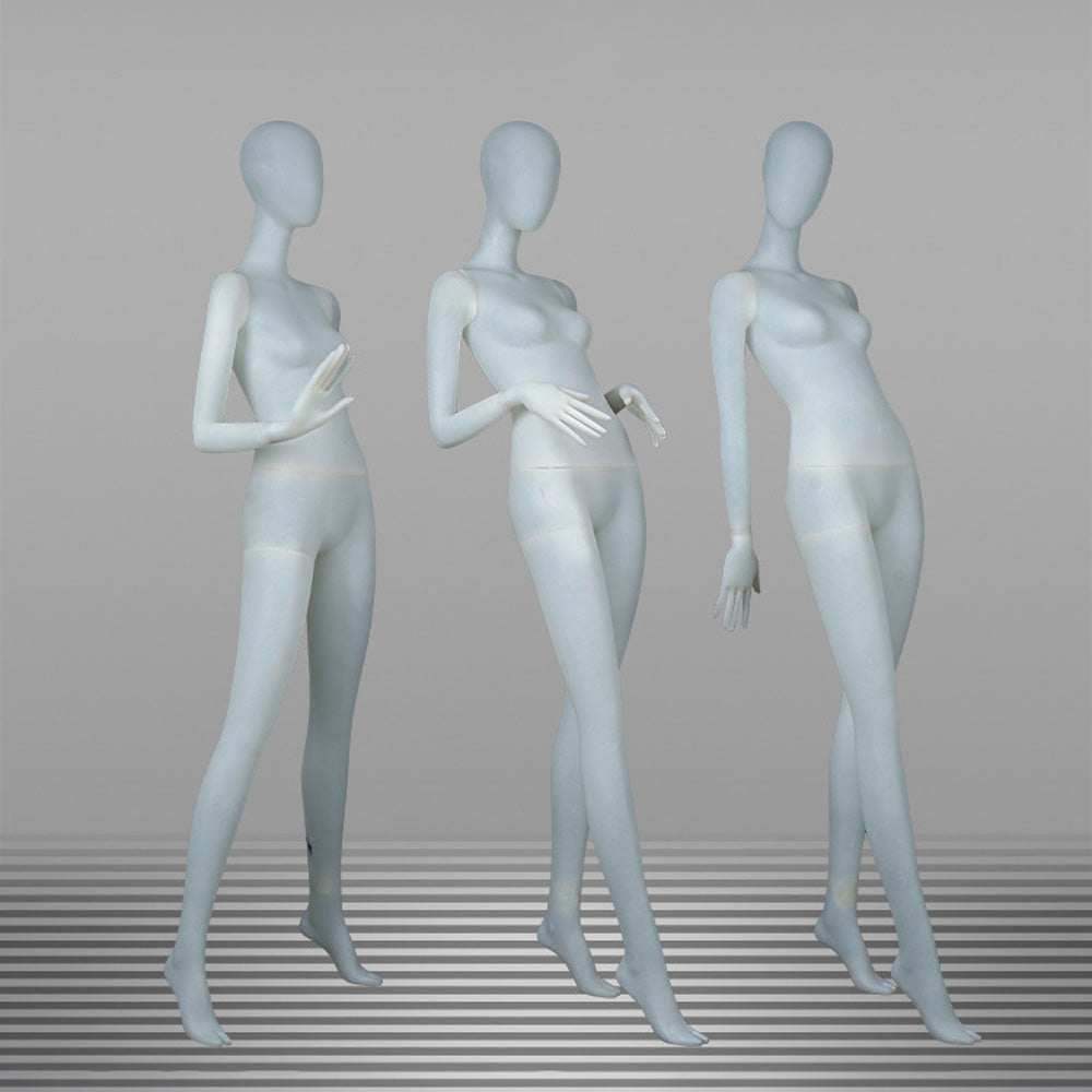 DE-LIANG Frosted Translucent Female Full Body Mannequins – Minimalist Abstract Window Display Model, Boutique Clothing Store Fashion Dress Form