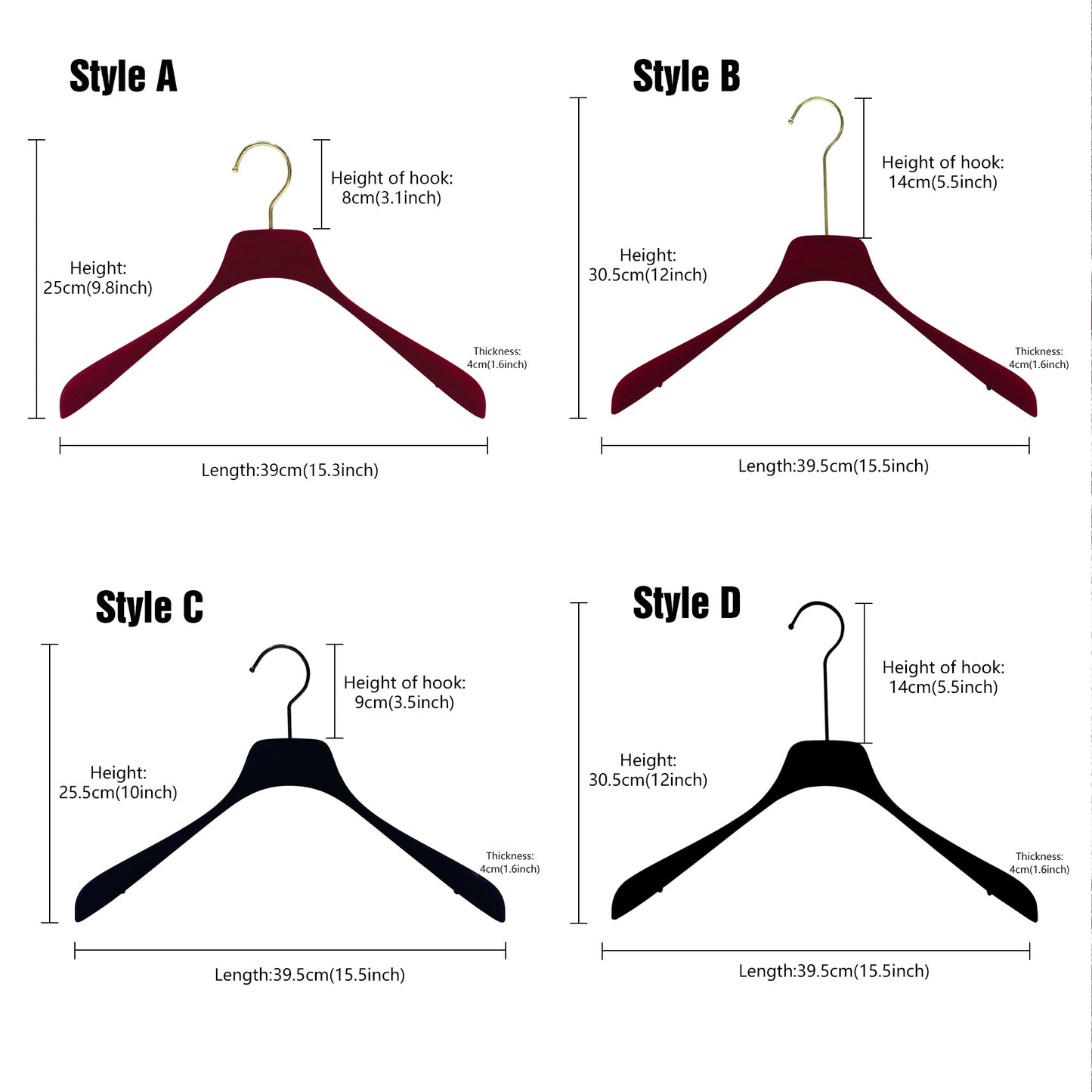 DE LIANG 50-Pack Premium Flocking Hangers - Anti-Slip Custom Logo Hangers (Heavy-Duty ABS) for Boutique & Retail