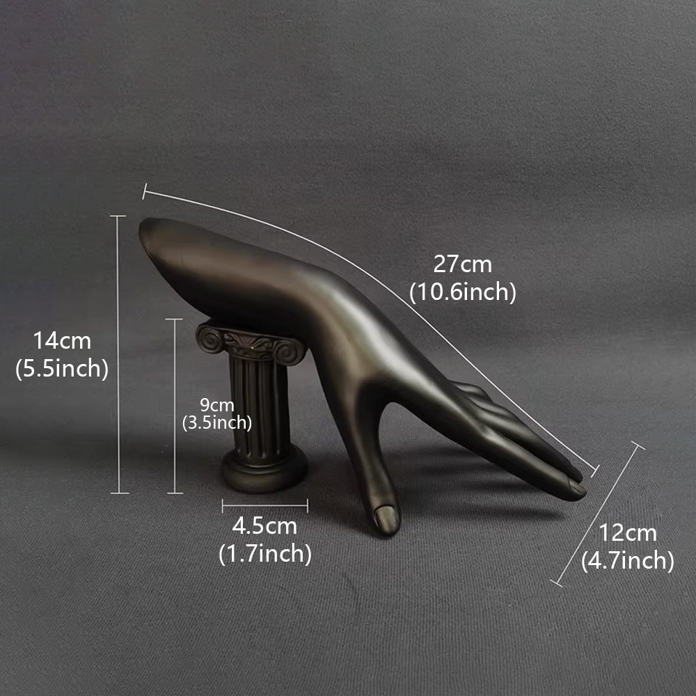DE-LIANG Black Resin Female Hand Mannequin – Ring, Bracelet & Watch Display Stand