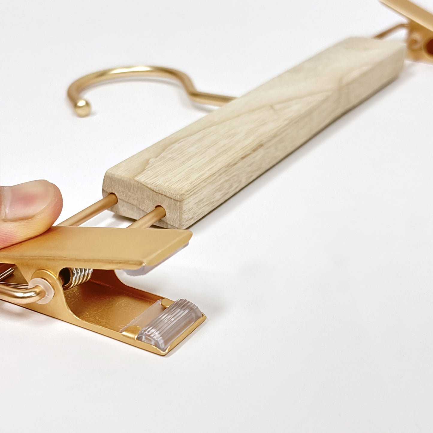 Multi-Functional Camphor Wood Hanger with Hooks /Clips for Ties, Scarves Lingerie Shorts Skirts Wedding Dress laser craft logo customization
