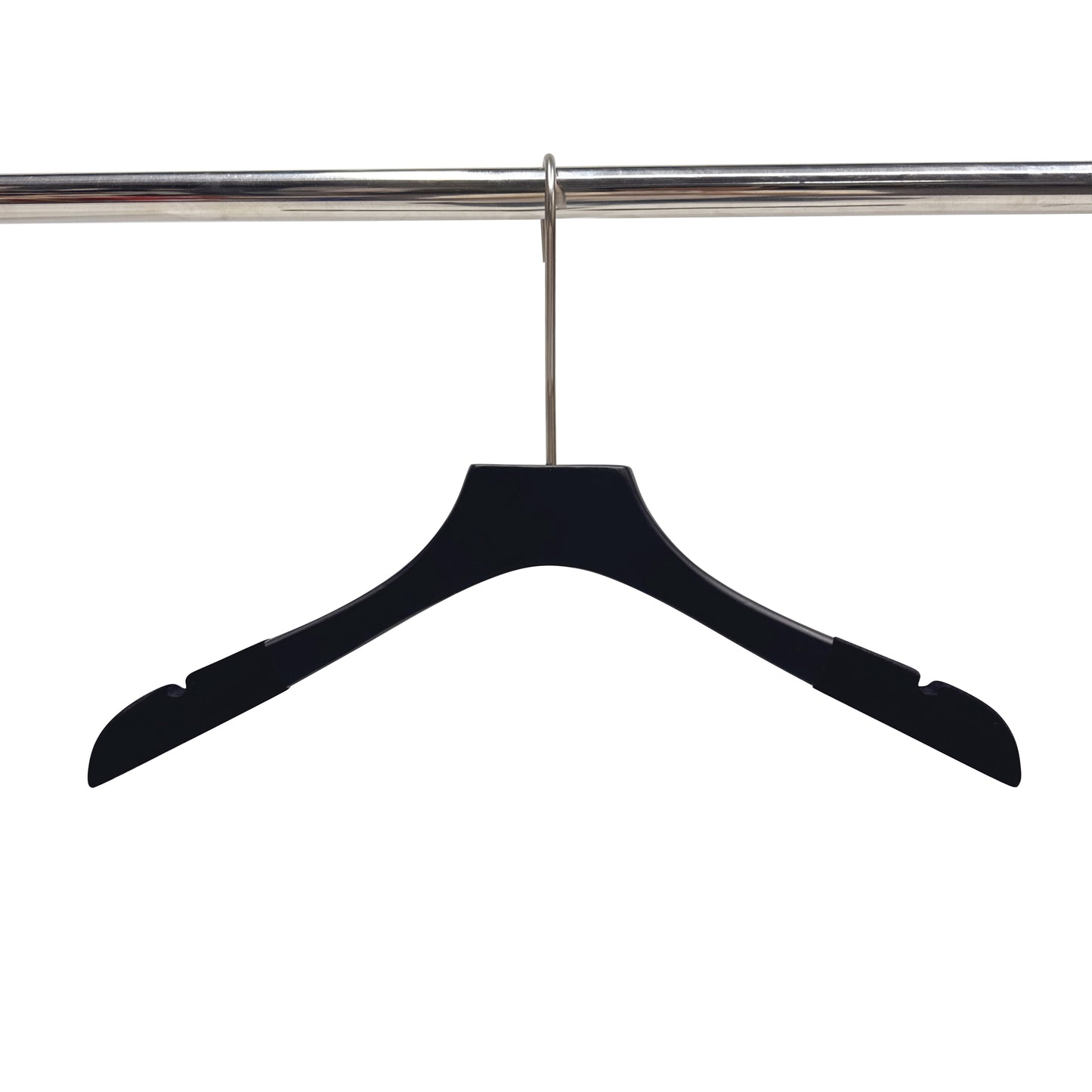 Black Velvet Wooden Clothes Hanger,Solid Wood Coat Jacket, Pants,Suit Hangers with Round Hook, No Logo, Price for 50pcs