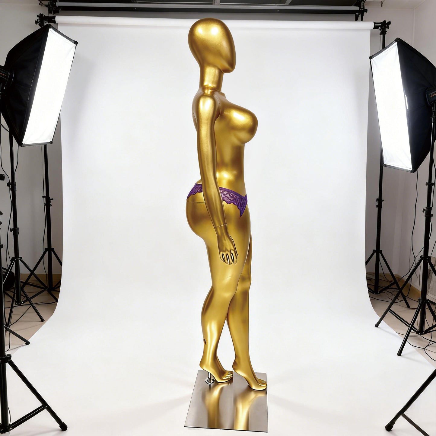 DE-LIANG Female Plus Size Mannequin,Slim Waist Curvy Hip Fiberglass Mannequin,Women Body Mannequin Clothing Display Model