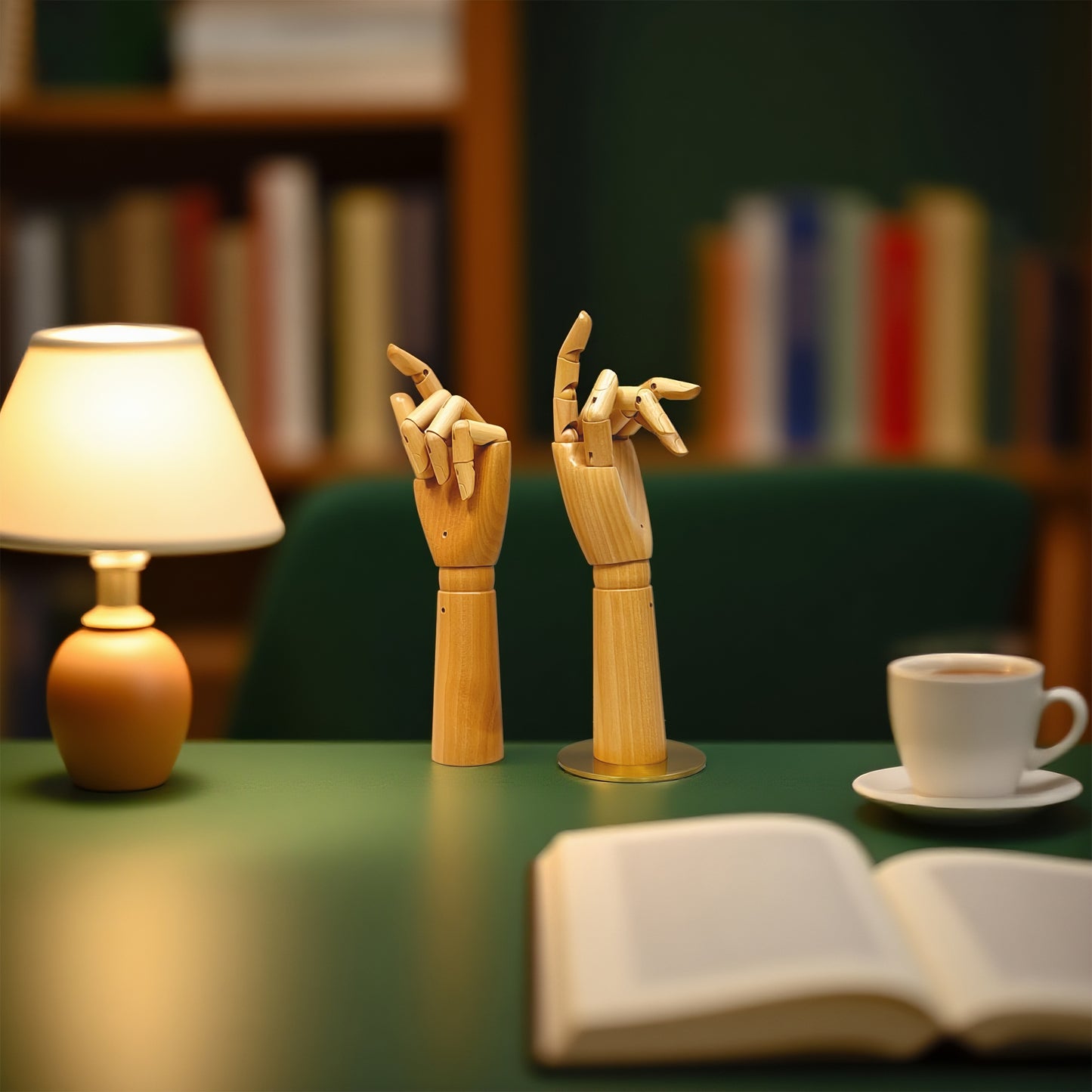 DE-LIANG Mannequin Hand,Wood Art Mannequin Hand Model Statue,Sketching, Painting,Articulated Wooden Female Hand, Natural Wood Color About 31cm*1pcs