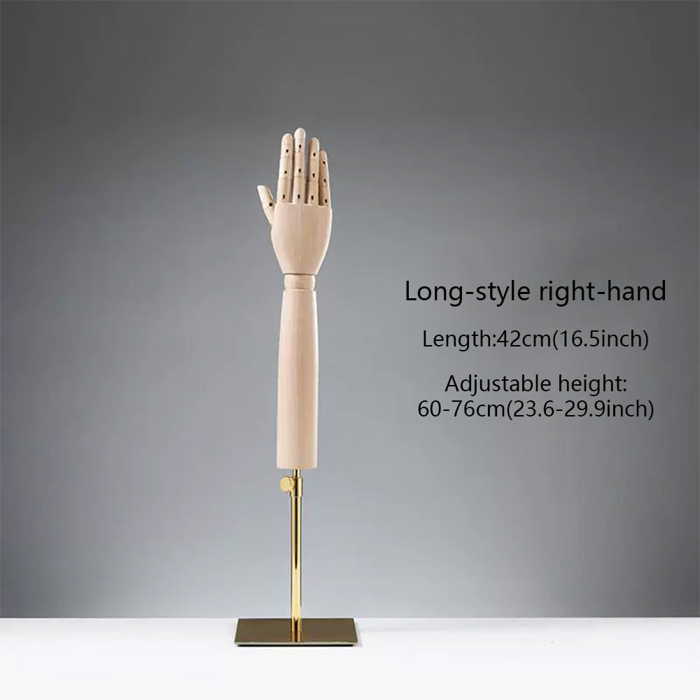 DE-LIANG Wooden Articulated Hand Mannequin with Stand – Jewelry & Bag Display Prop
