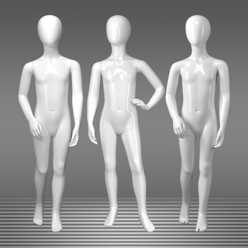 Glossy White Childs Display Mannequin Full Body Dress Form