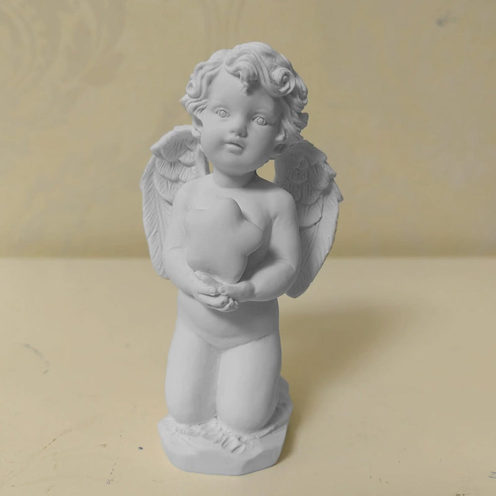 Adorno de escritorio de ángel Cupido infantil hecho a mano, decoración del hogar, estatua de querubín con oraciones de un ángel, escultura de resina, adornos artísticos, regalo