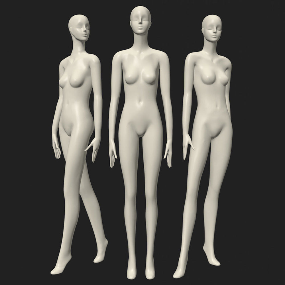 Maniquí femenino de cuerpo entero DE-LIANG: maniquí ajustable con torso para exhibición, maniquí moderno para boutiques de moda y escaparates.