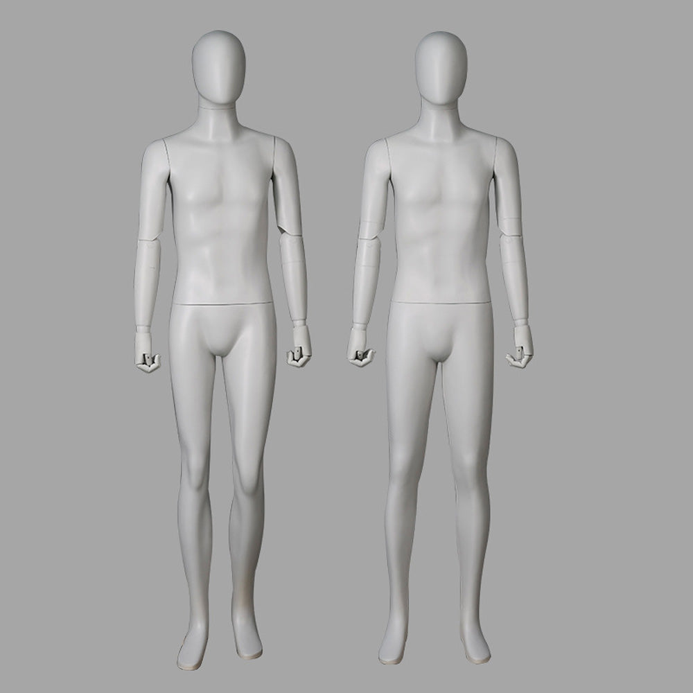 DE-LIANG Luxury Male Full Body Mannequins,Matte White Male Dress Form Display Mannequis with Base,Stand Realistic Model for Clothing Shops