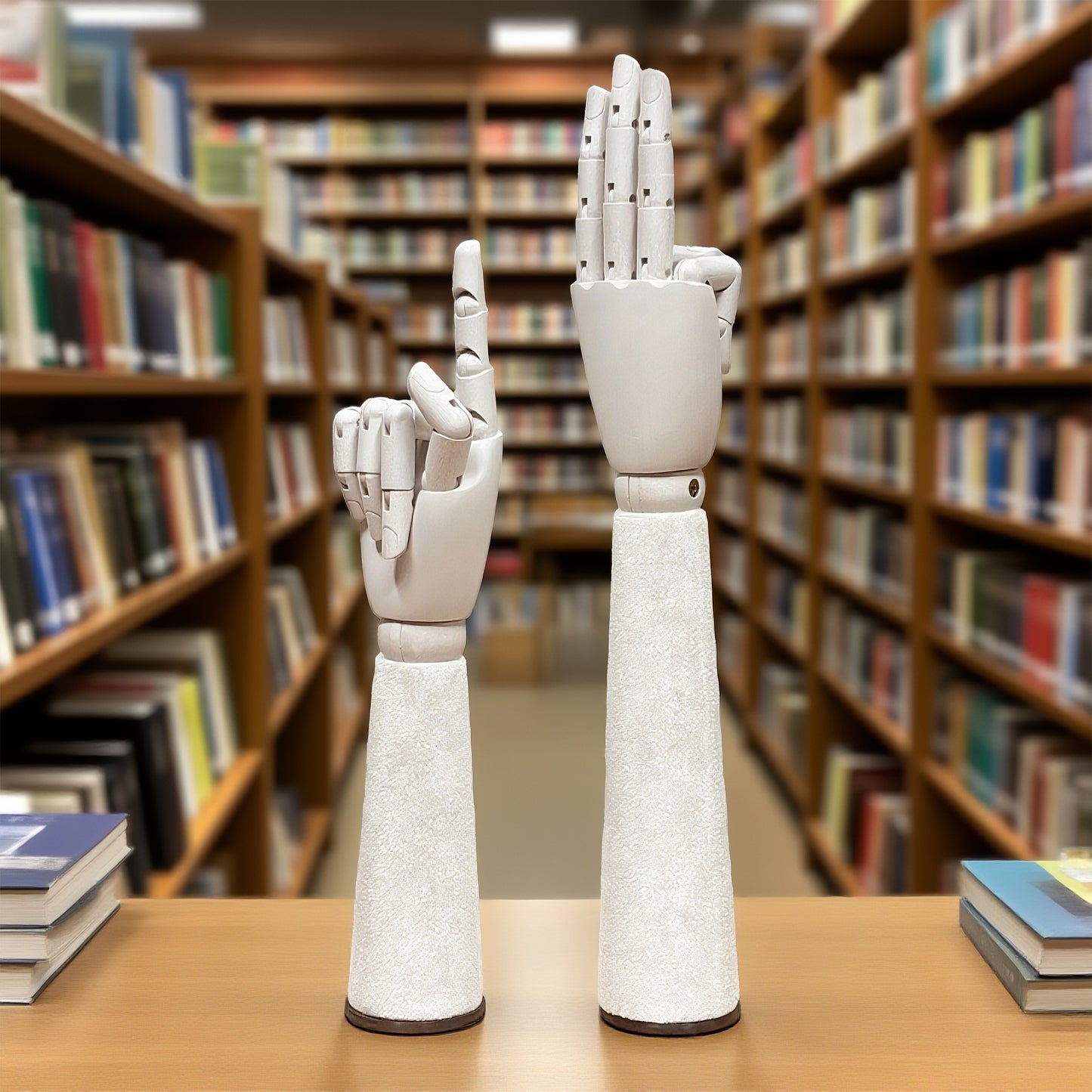 DE-LIANG White Velvet Wooden Hand, Luxury White Painted Mannequin Hands for Women's Apparel Jewelry Watch Ring Display-Right Hand Size37&43.5cm*1pcs