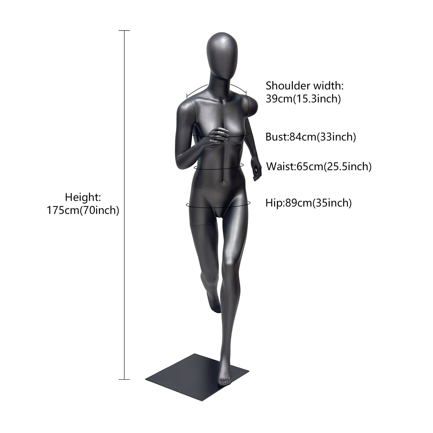 DE-LIANG Running Pose Mannequin Male Female Athletic Sportswear Display Fitness Gym