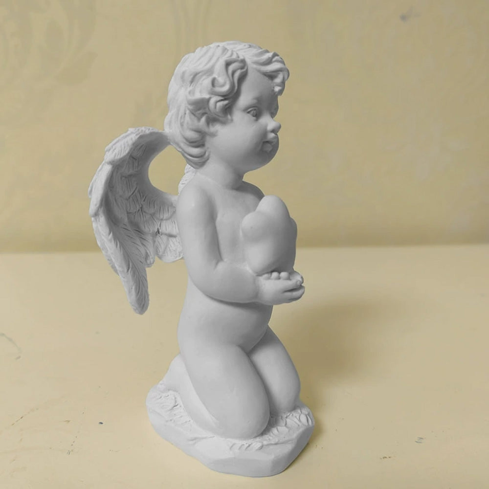 Adorno de escritorio de ángel Cupido infantil hecho a mano, decoración del hogar, estatua de querubín con oraciones de un ángel, escultura de resina, adornos artísticos, regalo