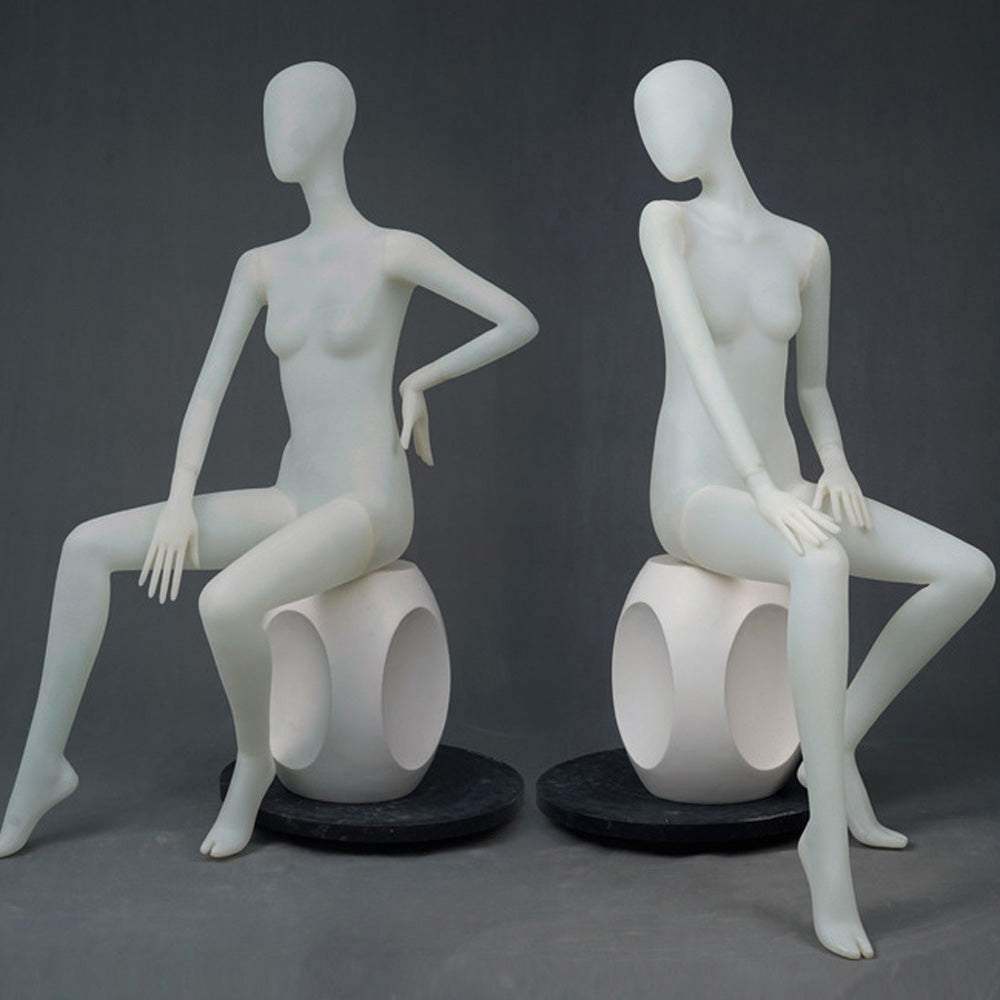 DE-LIANG Frosted Translucent Female Full Body Mannequins – Minimalist Abstract Window Display Model, Boutique Clothing Store Fashion Dress Form
