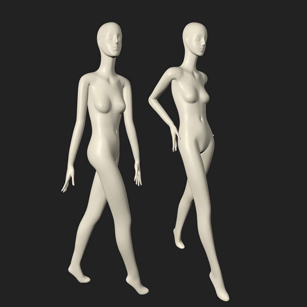 Maniquí femenino de cuerpo entero DE-LIANG: maniquí ajustable con torso para exhibición, maniquí moderno para boutiques de moda y escaparates.