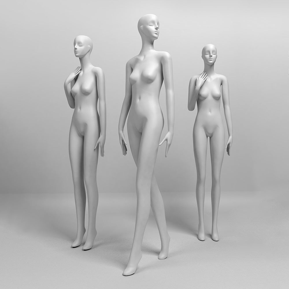 DE-LIANG Luxury Female Standing / Sitting Full Body Mannequins ,Realistic Fiberglass Dress Form Display,Manikin Torso Stand for Retail Clothing