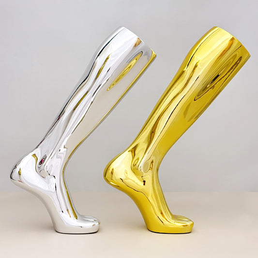Jewellery Display Foot and Ankle Brace Mannequin, Luxury Mannequin Leg for bangle,Fiberglass Electroplated Gold Chrome Silver Socking *1PCS