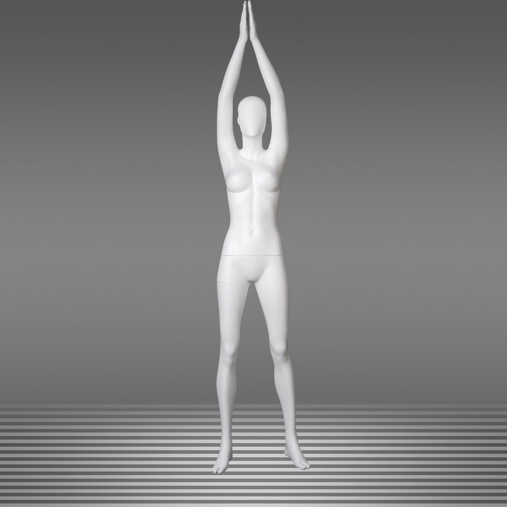 DE-LIANG Female Yoga Mannequin Full Body Fiberglass Display Model,Fitness Sports Pose Mannequin for Gym, Yoga Apparel, Activewear & Window Display