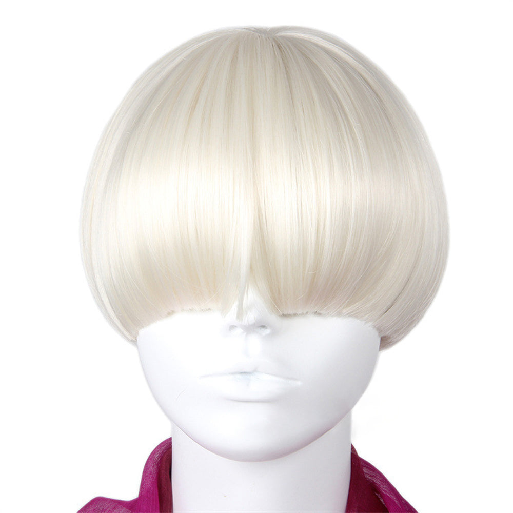 White/Green 21'' BOBO Wig For Mannequin Use Only,Handmade Short Wigs with Cover Shelf,Short Hair for Window Manikin Head Decorate,Green De-Liang Dress Forms