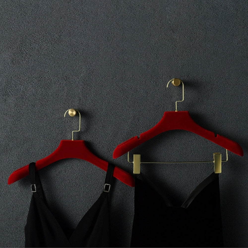 DE-LIANG Red Velvet Plastic Hanger for Coat Dress, Flocking Hanger Wed DE-LIANG Dress Forms DE-LIANG Red Velvet Plastic Hanger for Coat Dress, Flocking Hanger Wed DE-LIANG Dress Forms