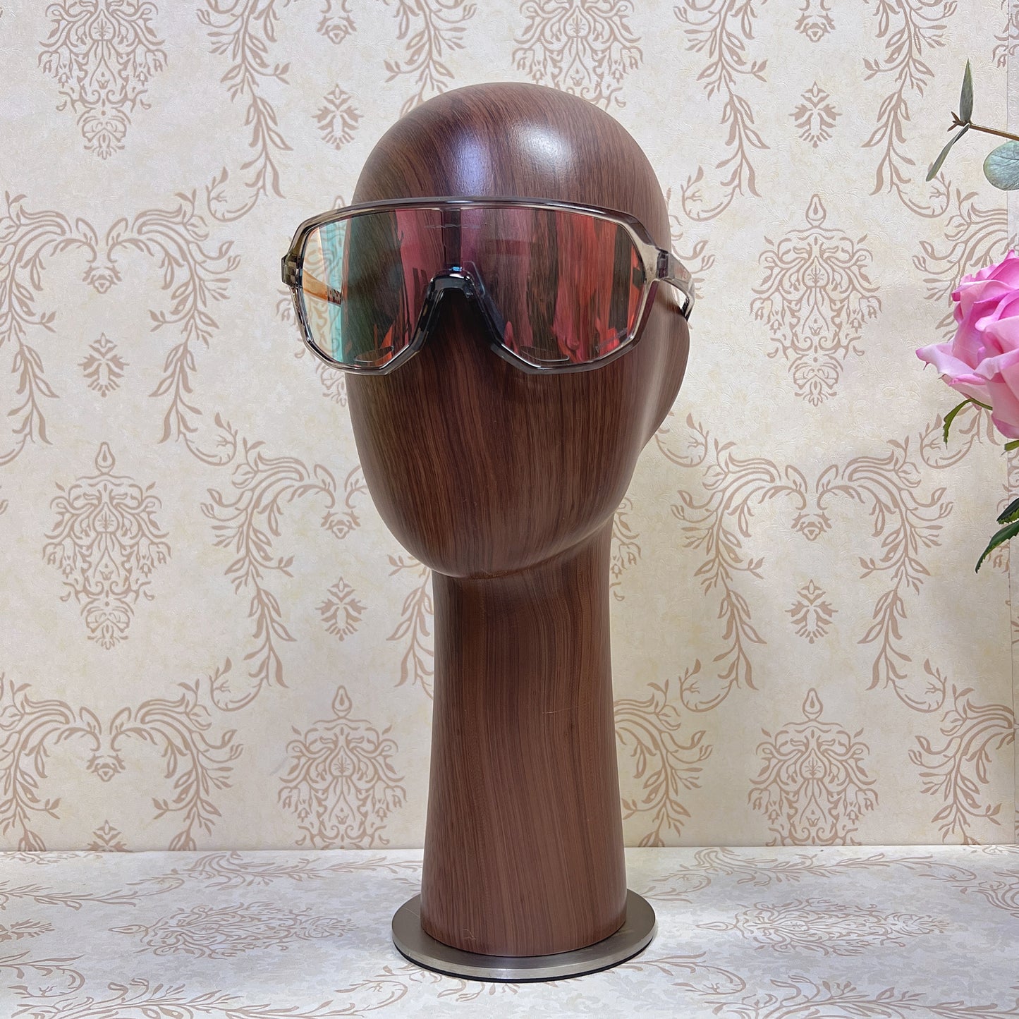 Brown Plastic FiBerglass Mannequin Head, Hat Head Dummy, Wig Display Head model ,Water Transfer Wooden Head Effect, Display Organization Head Model for Home DE-LIANG