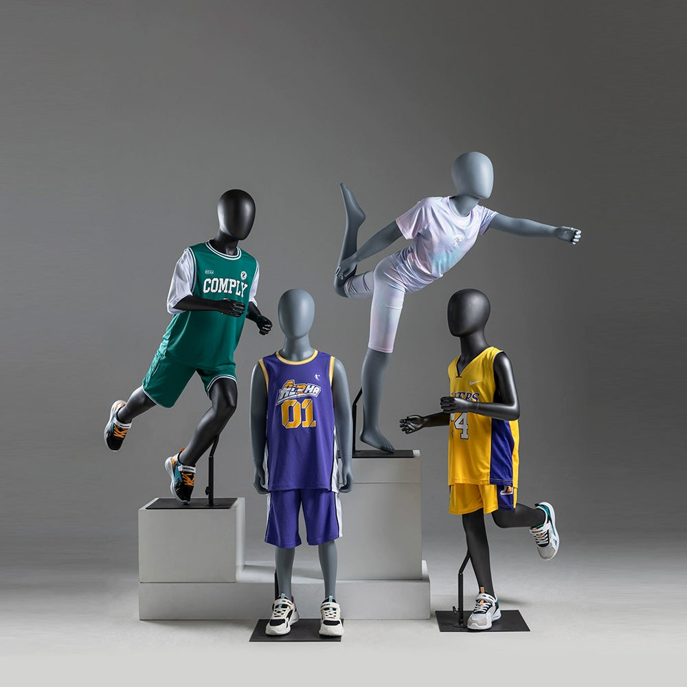 Accessoires de modèle pour enfants Vitrine de magasin de vêtements pour enfants en pied Étagère de modèle pour enfant Mannequin Présentoir de vêtements pour bébé DL0048