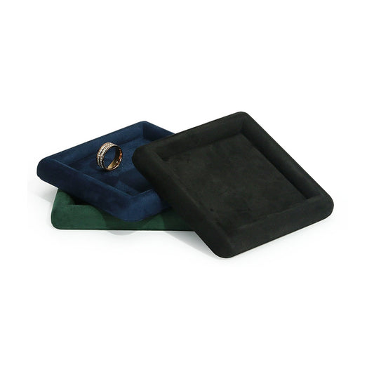 Bandeja organizadora de joyas de terciopelo negro MDF, caja de almacenamiento, rosa, verde, para exhibir pendientes, colgantes, collares, presentación, 1 unidad