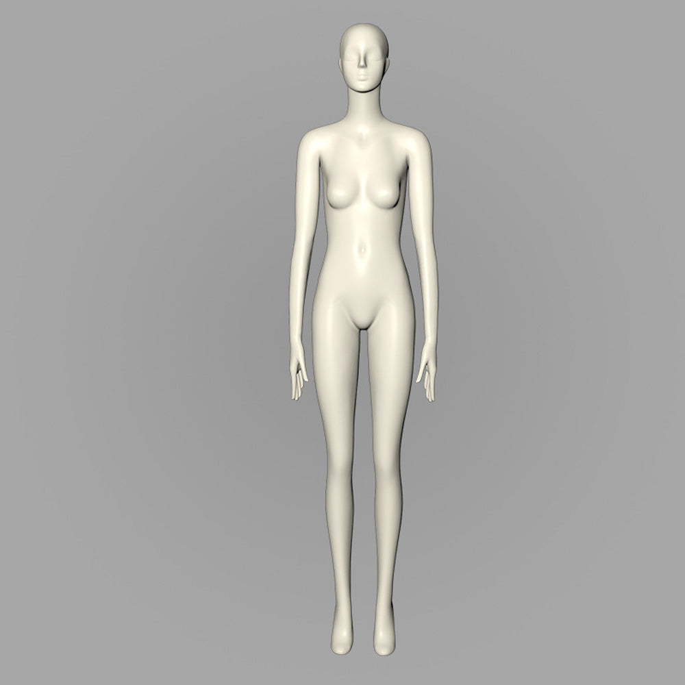 DE-LIANG Female Face Full Body Mannequins,White Color Display Fiberglass Dress Form with Torso Display, Modern Posing Mannequin for Fashion Boutiques & Window Displays DL0215