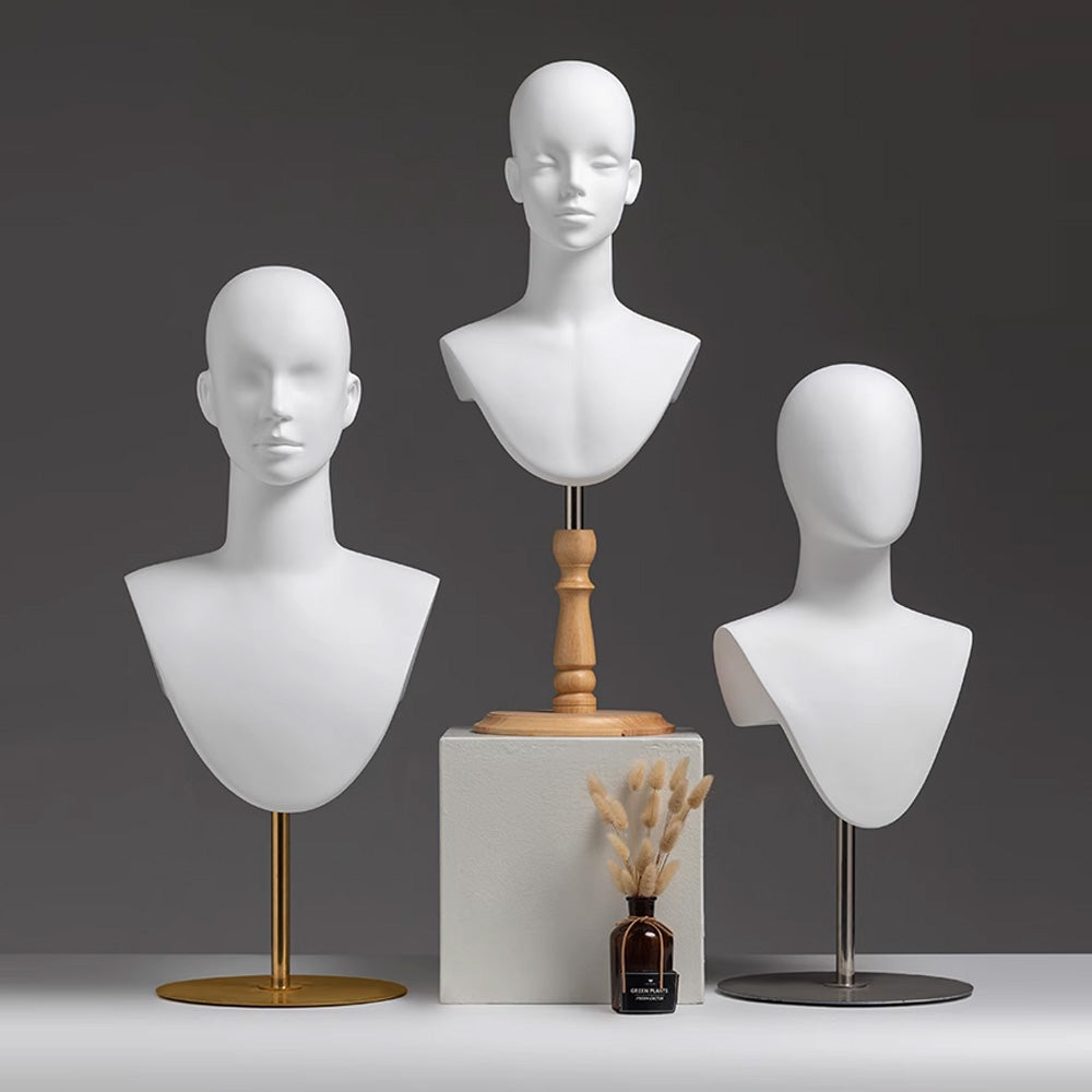 DE-LIANG Tête de mannequin en velours rose de luxe, mannequins féminins colorés, support de perruque factice pour lunettes de soleil, bandeau, chapeau, accessoires de modèle de tête