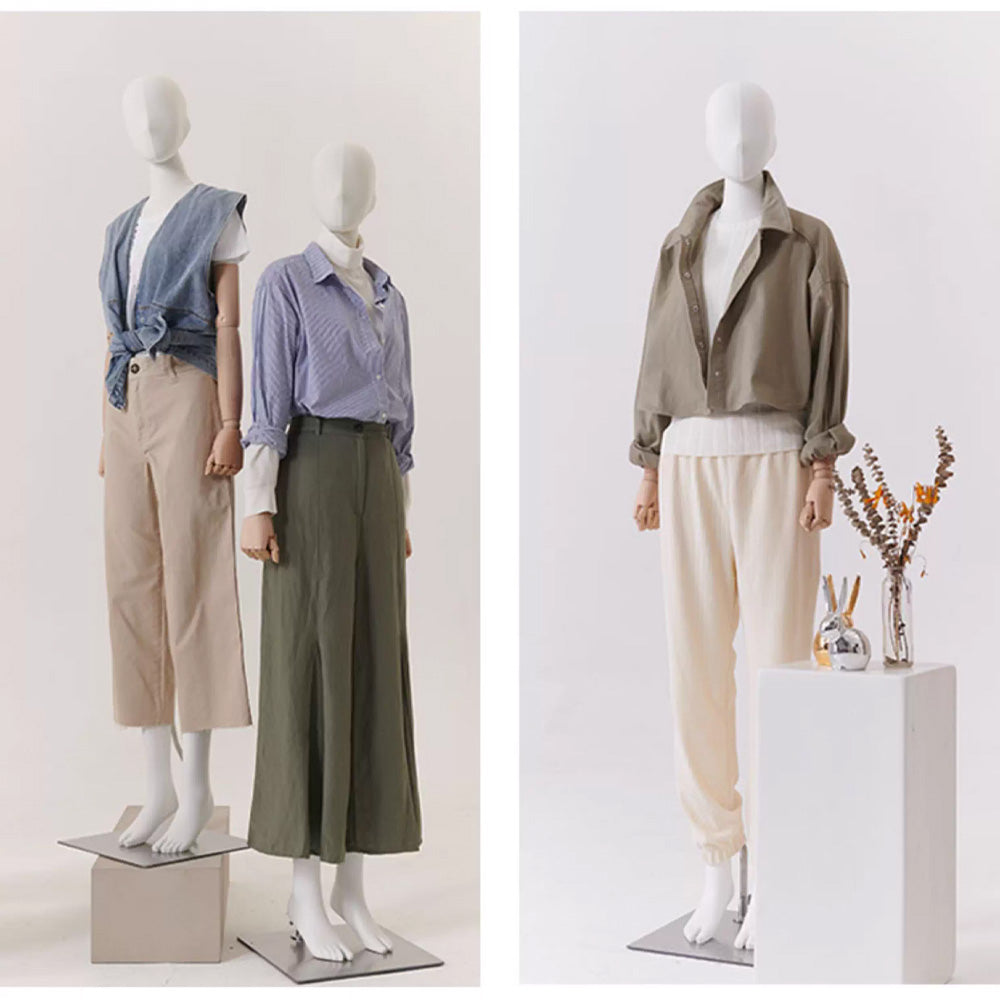 DE-LIANG Maniquí femenino de lujo de talla grande con brazos dorados, maniquí de torso de gamuza rosa, modelo de exhibición de torso de maniquí de talla grande