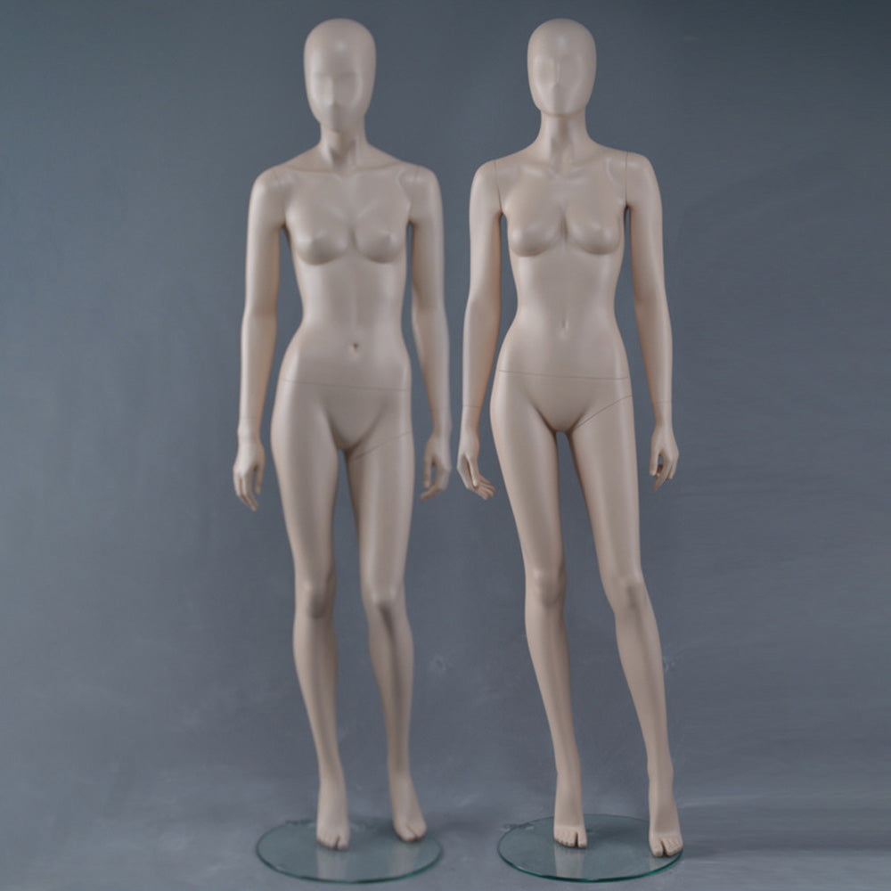DE-LIANG Female Mannequin Full Body Display,Professional Dress Form for Clothing Store Window Display,Beige Gray Finish Retail Mannequins Torso