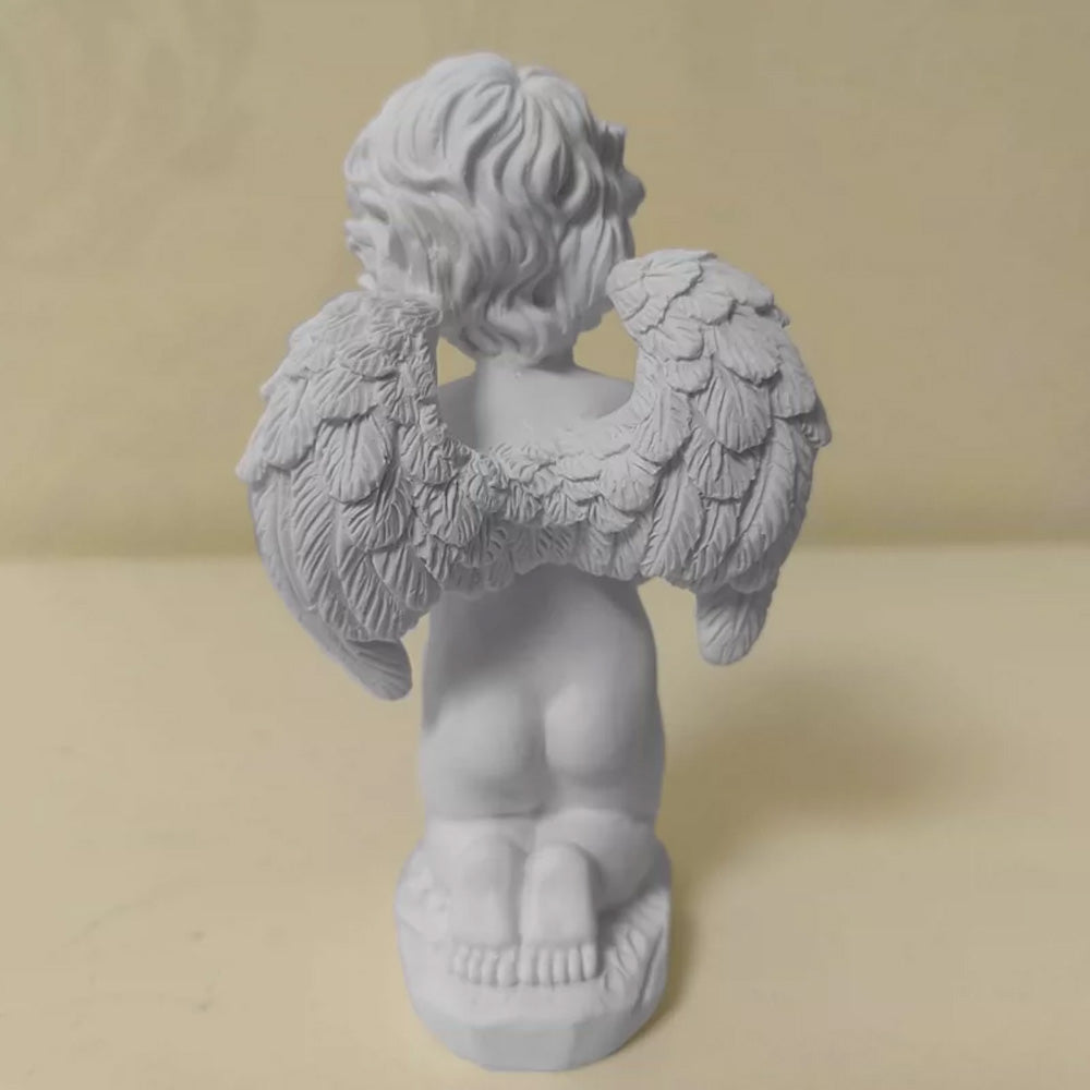 Adorno de escritorio de ángel Cupido infantil hecho a mano, decoración del hogar, estatua de querubín con oraciones de un ángel, escultura de resina, adornos artísticos, regalo