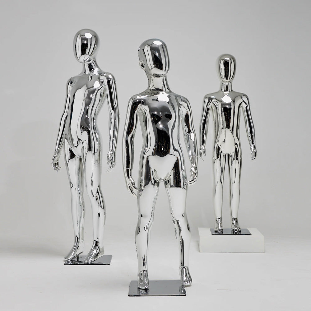 DE-LIANG Luxury Child Full Body Mannequin,Electroplated Baby Kids Dress Form Fiberglass Display,Girl Boy Teenage Mannequin For Clothes Displa