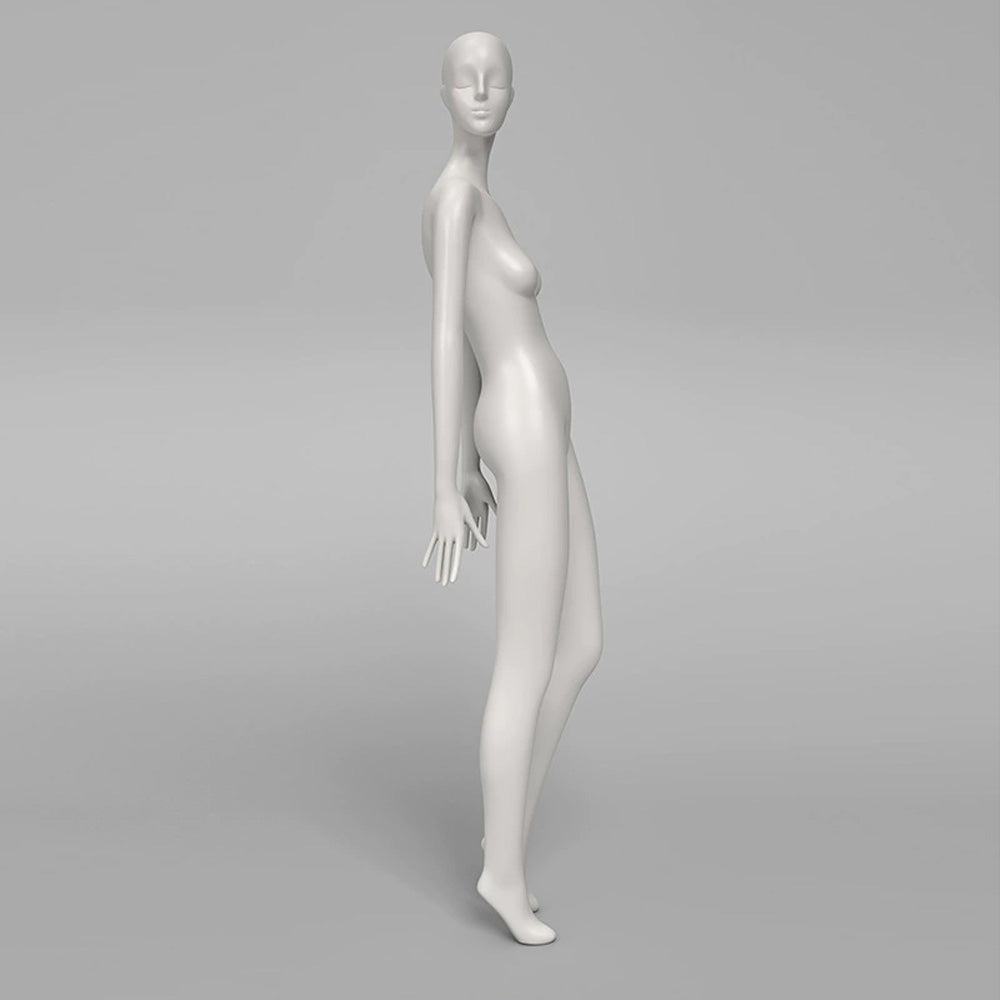 Maniquí femenino de cuerpo entero DE-LIANG: maniquí ajustable con torso para exhibición, maniquí moderno para boutiques de moda y escaparates.
