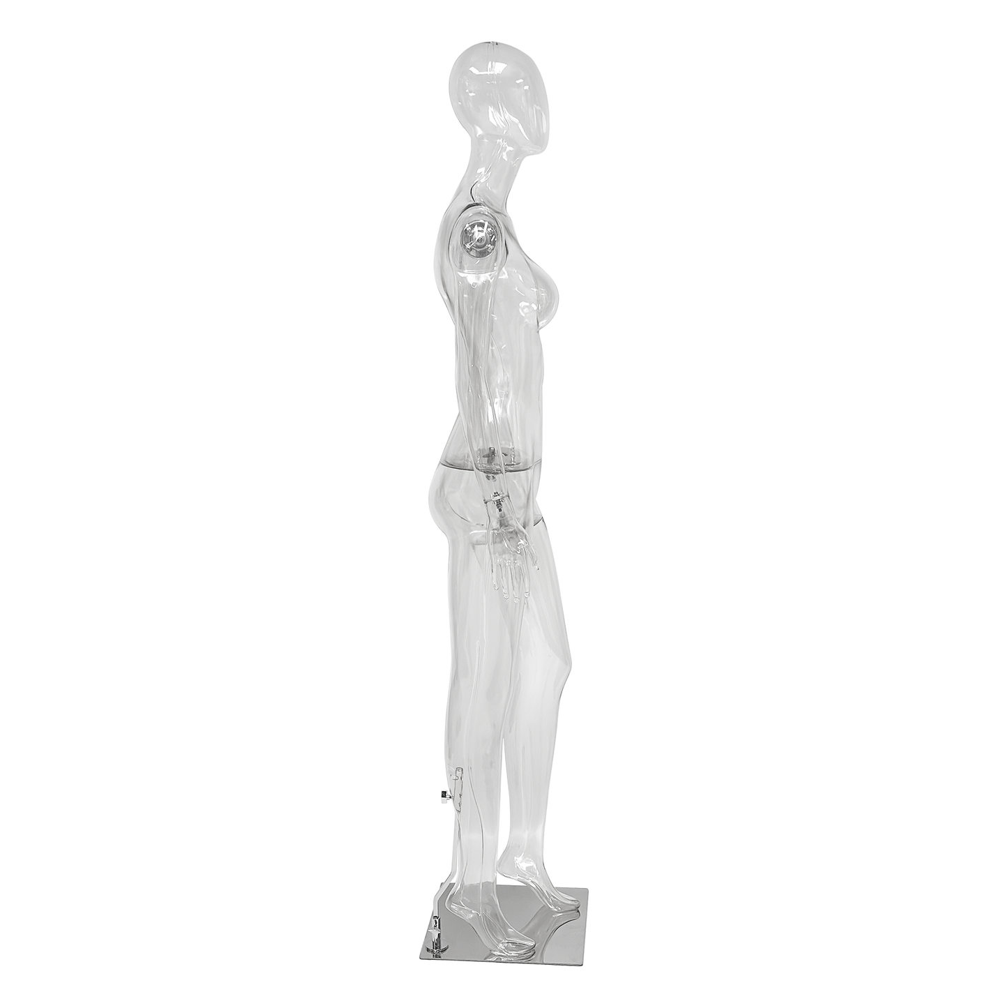 DE-LIANG Transparent Female Mannequin Full Body PE Display for Retail Store Photography