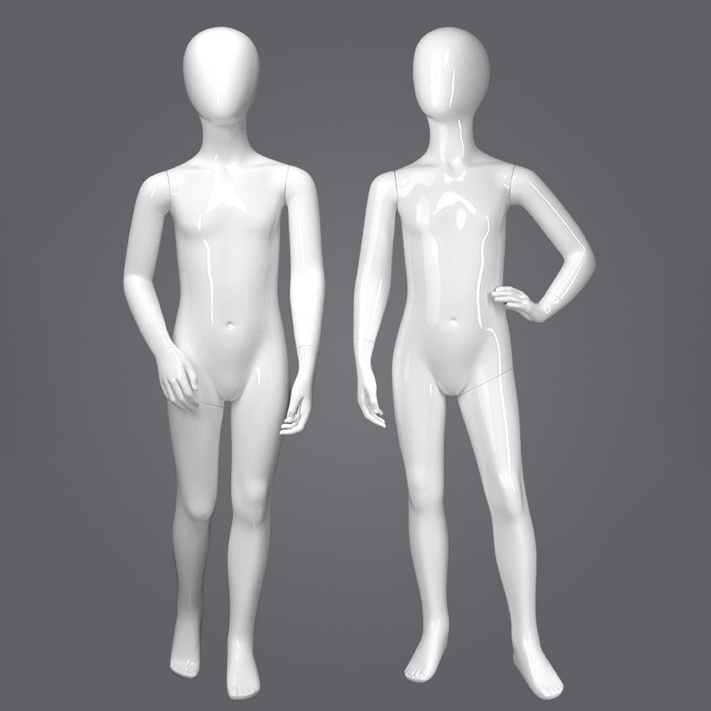 Glossy White Childs Display Mannequin Full Body Dress Form