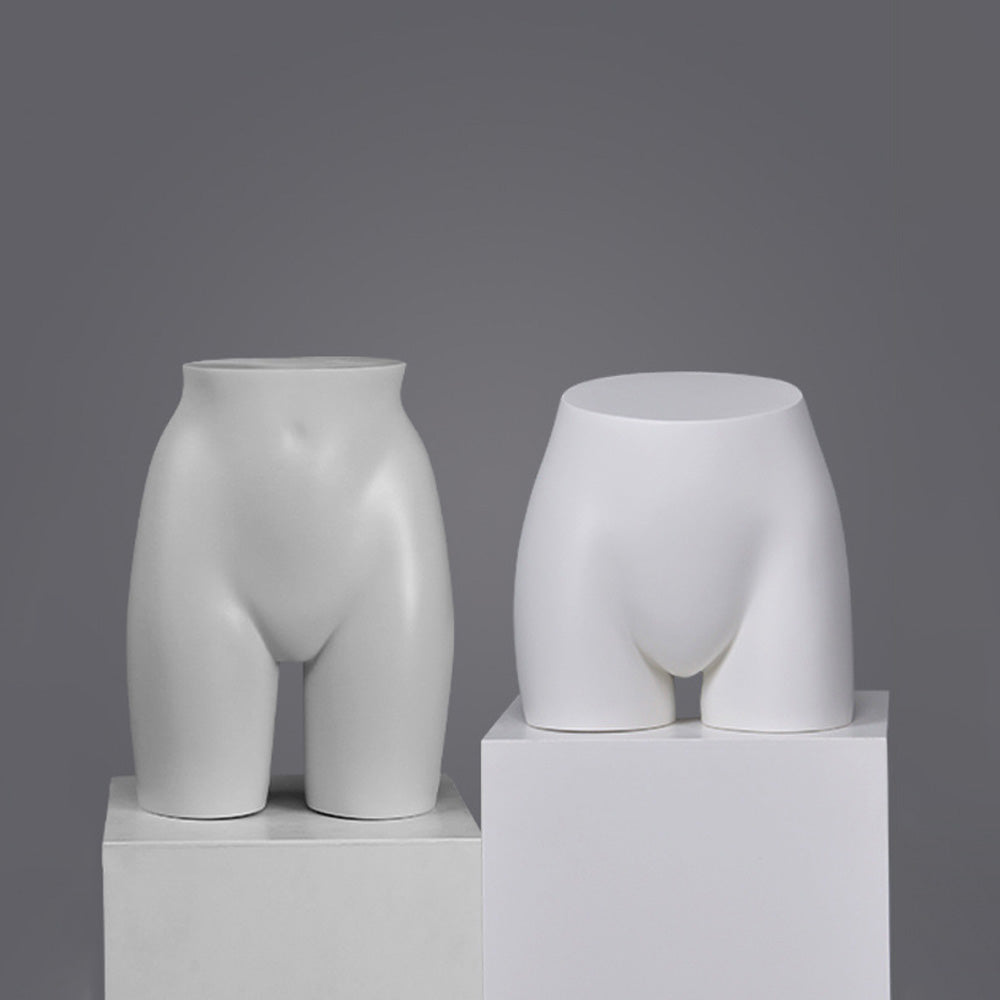 DE-LIANG Female Torso Mannequin Display Set,Half Body Dress Form Collection,White & Gold Finish Retail Display Forms for Clothing Store