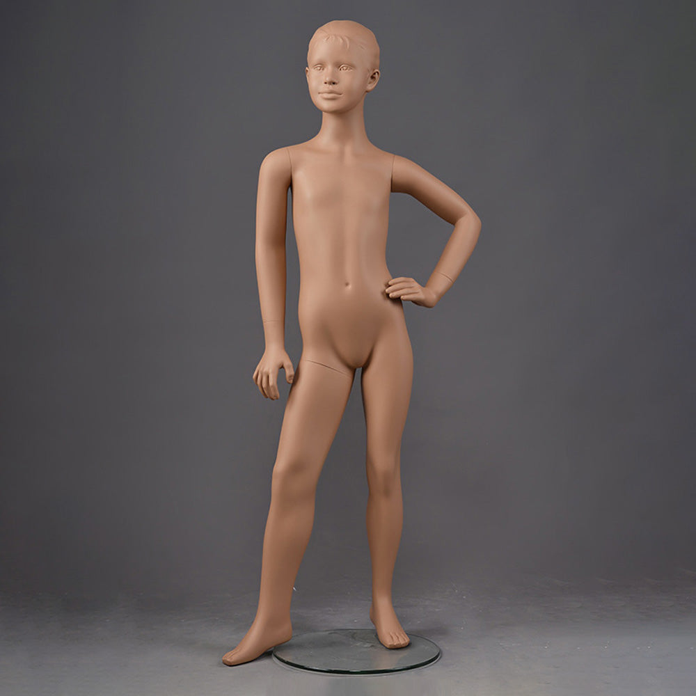Brown Kids Full Body Mannequin with Arms and Base