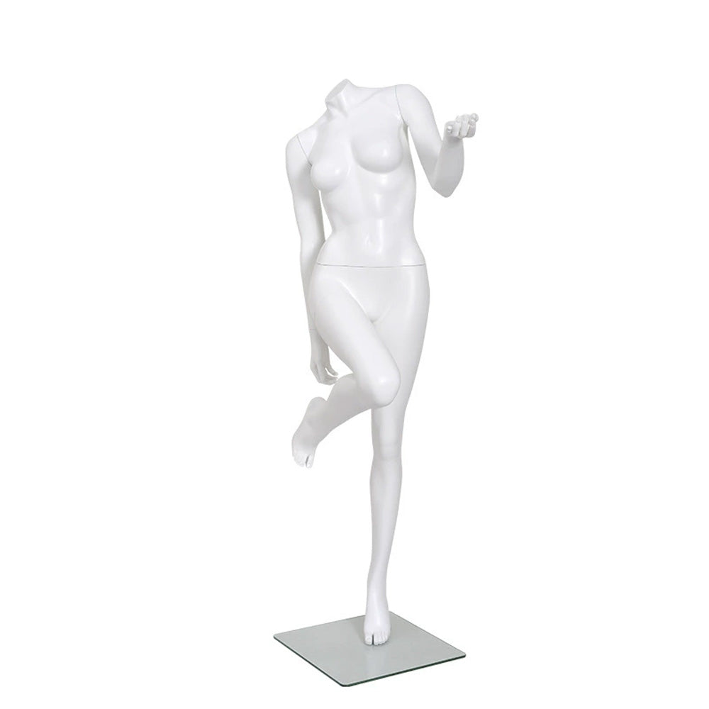 Luxury Female Full BodyMannequin, Brand Window Display Props Unique Design, Fashion Slim Body White Fiberglass Woman Dress form