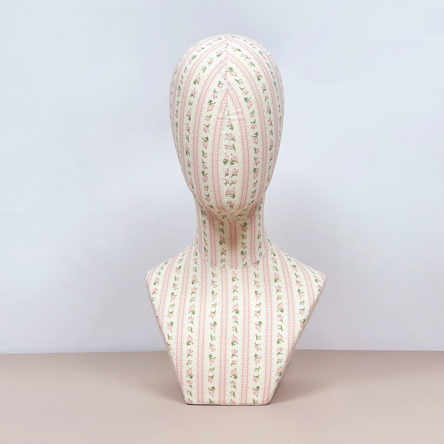 DE-LIANG New Fully Pinnable Linen Mannequin Head Form,Vintage Flower Mannequin Head Stand,Headband Wig Hat Jewelry Display Head Dummy DressForm Props