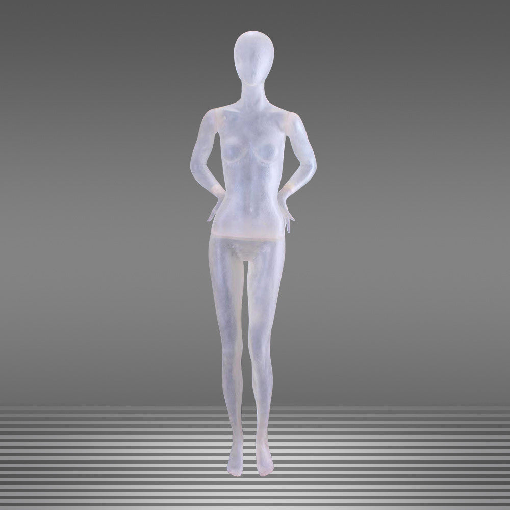 DE-LIANG Maniquí de cuerpo entero de lujo para mujer y hombre, torso transparente con cabeza, modelo de exhibición de ropa para escaparates y tiendas.