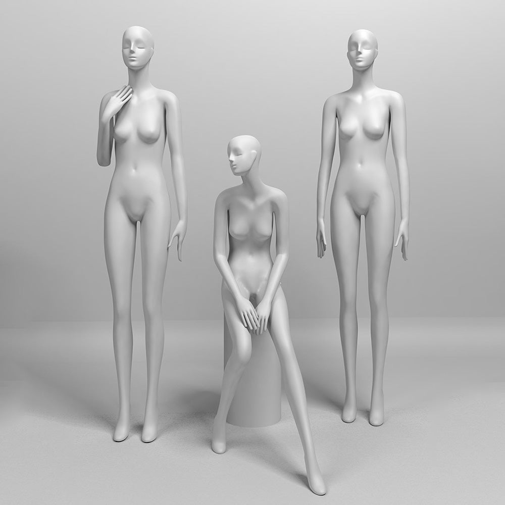 DE-LIANG Luxury Female Standing / Sitting Full Body Mannequins ,Realistic Fiberglass Dress Form Display,Manikin Torso Stand for Retail Clothing