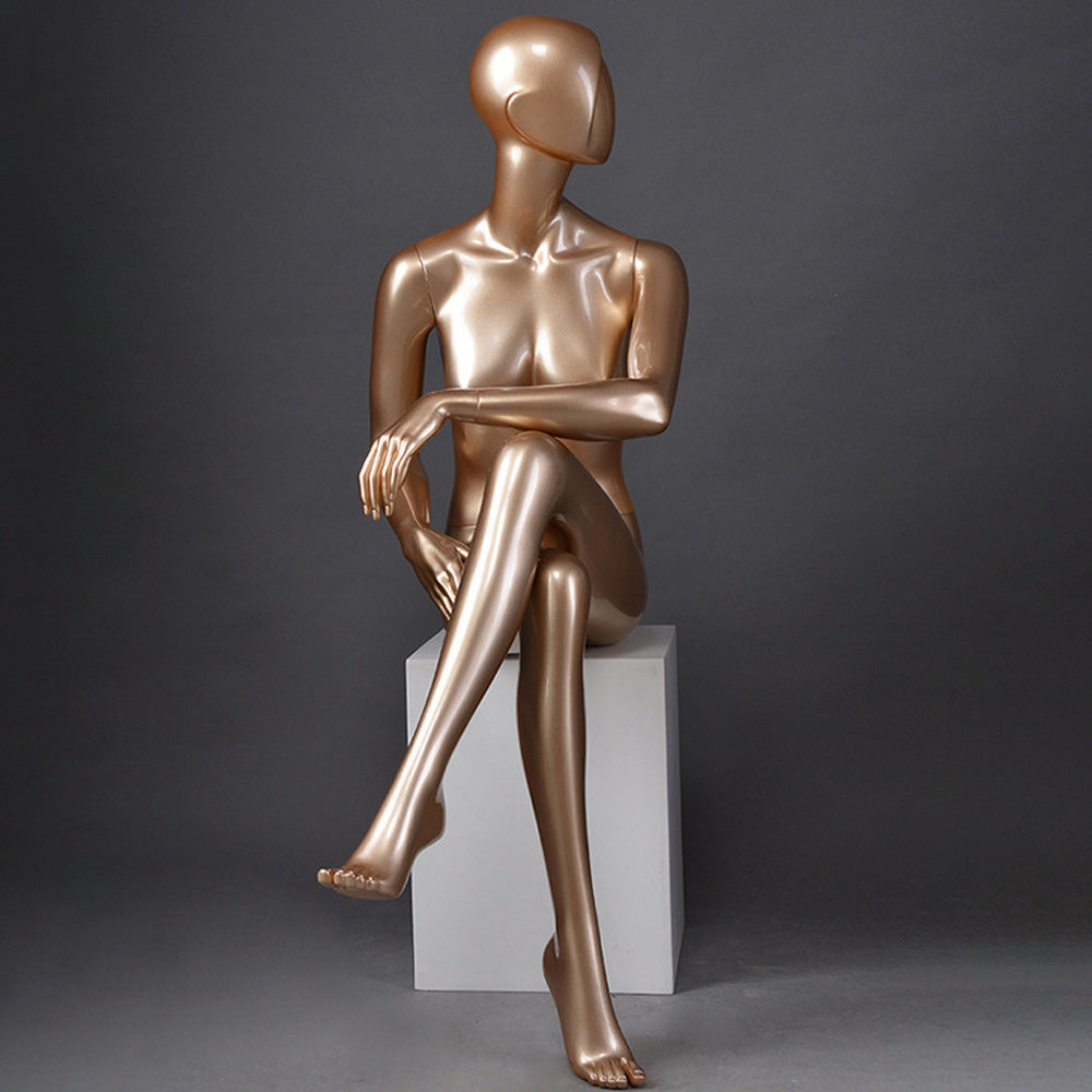 DE-LIANG Luxury Female Full Body Mannequin Set ,Fiberglass Display Models for Boutique Clothing Window