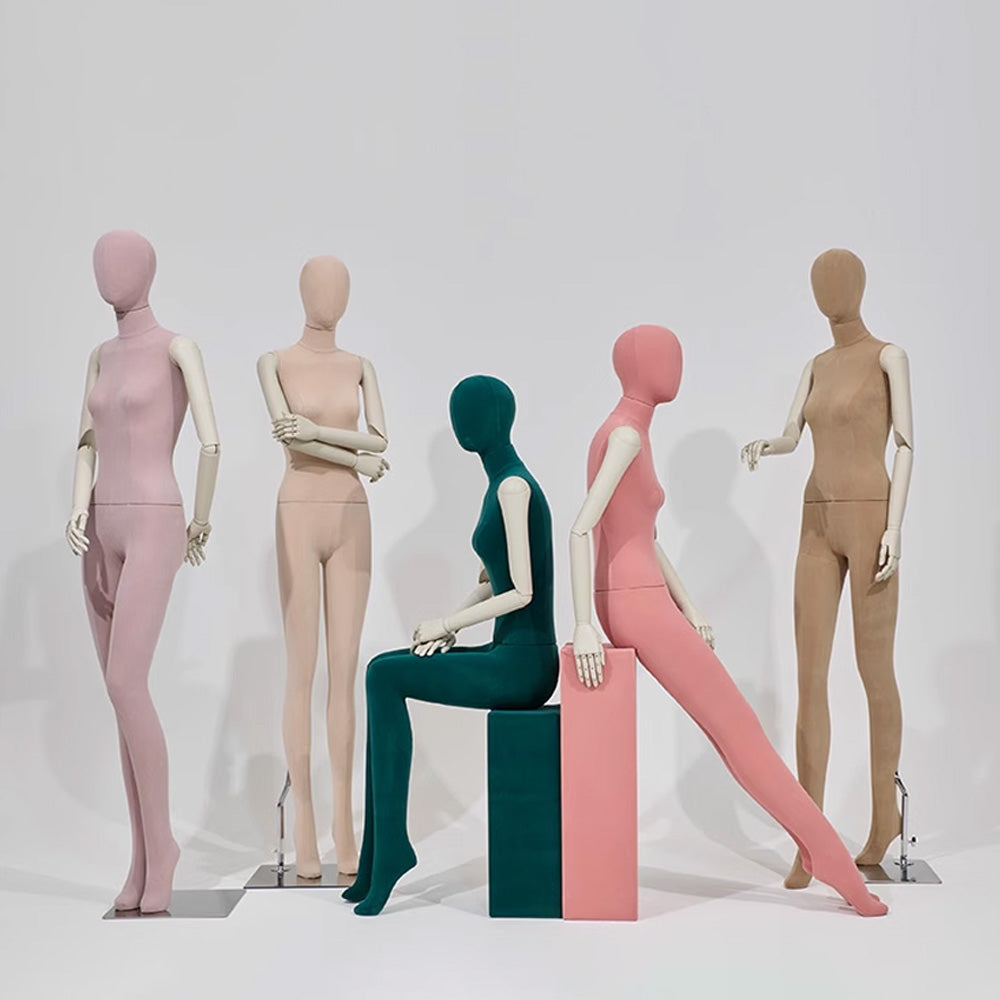 Colorful Suede Female Full Body Mannequin