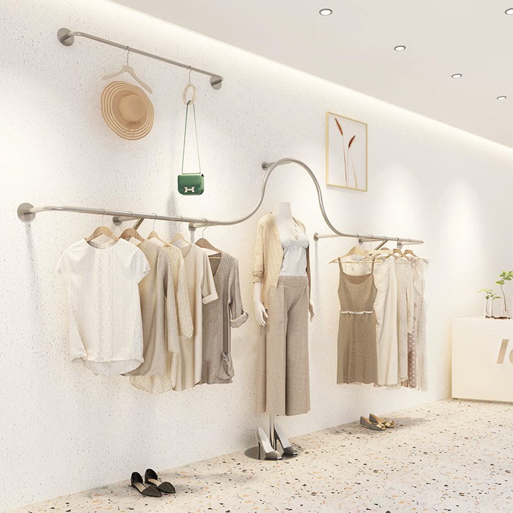 Women's Clothing Store Clothes Display Stand Floor-Standing Gold Clothes Display Rack Combination Clothing Store Hanger 2363 DE-LIANG