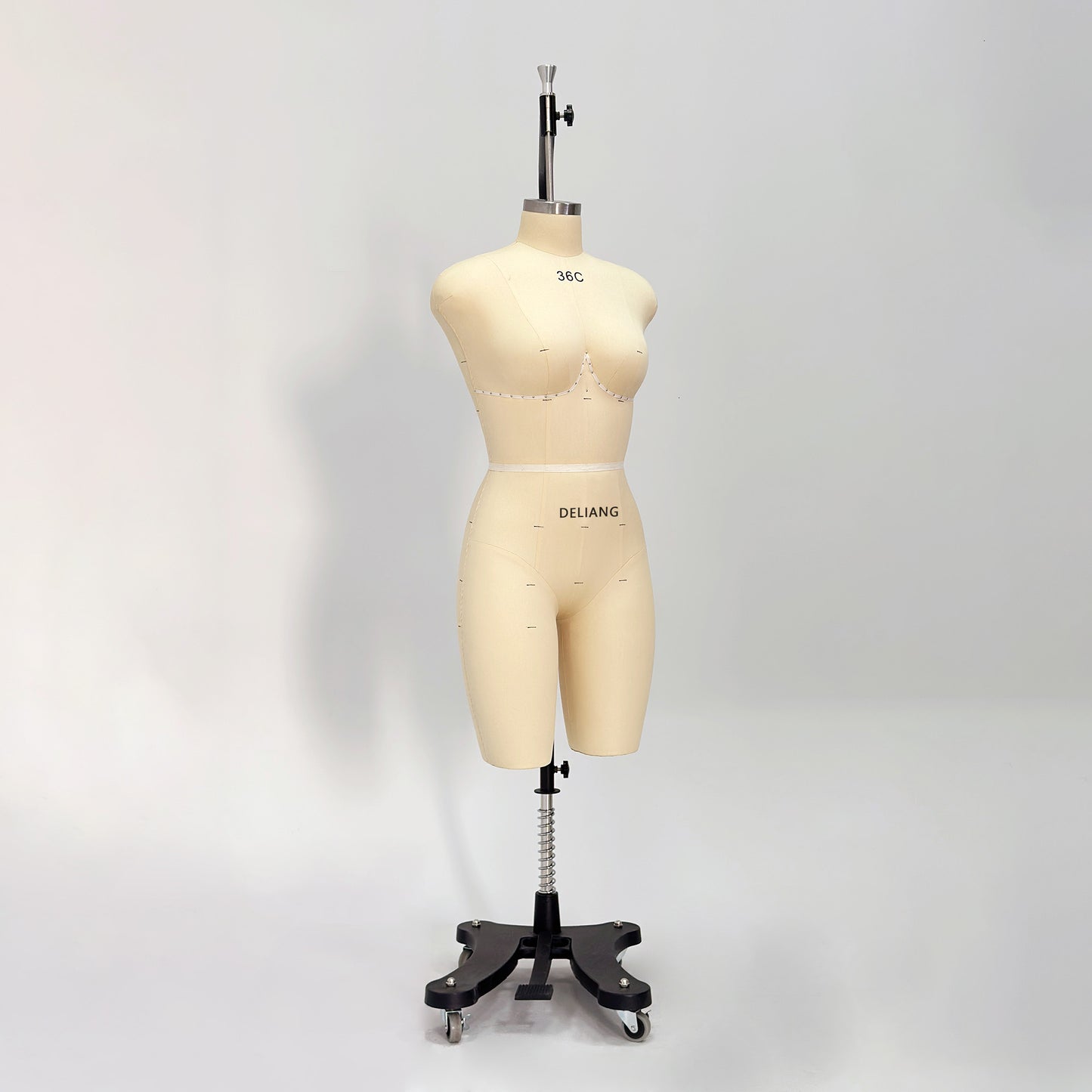 DE-LIANG Professional 36C Female Dress Form with Marking Lines – Fiberglass Tailor Dummy for Draping (Torso Only)
