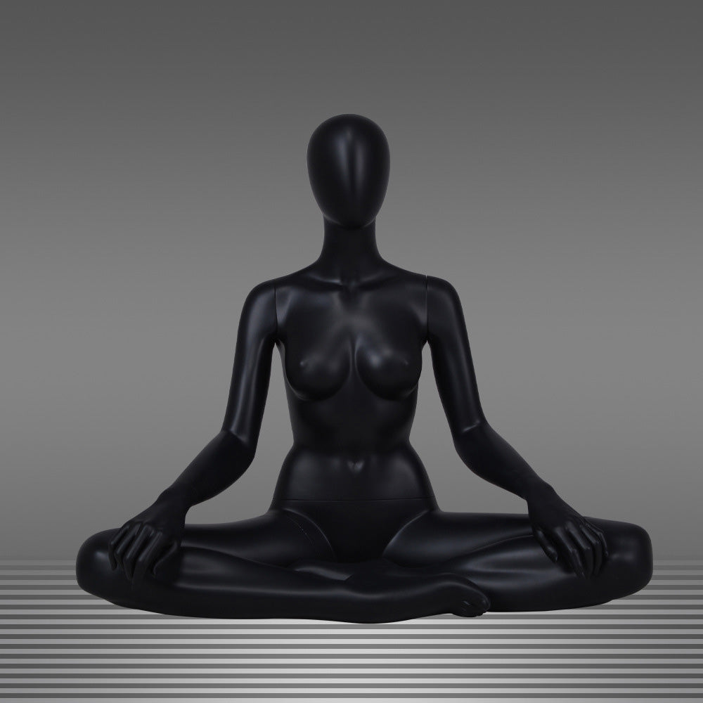 DE-LIANG Female Yoga Mannequin Full Body Fiberglass Display Model,Fitness Sports Pose Mannequin for Gym, Yoga Apparel, Activewear & Window Display