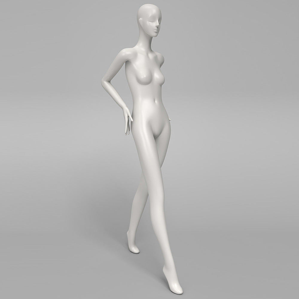 Maniquí femenino de cuerpo entero DE-LIANG: maniquí ajustable con torso para exhibición, maniquí moderno para boutiques de moda y escaparates.