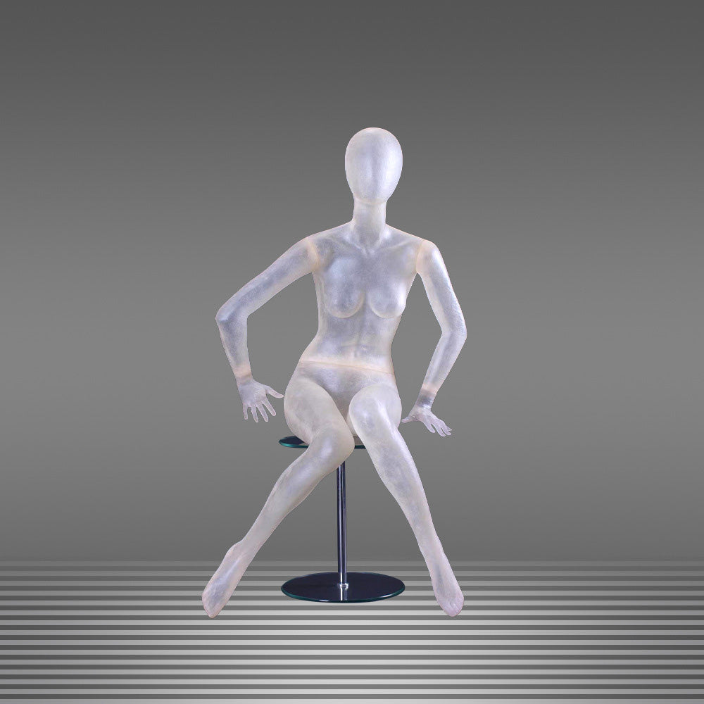 DE-LIANG Maniquí de cuerpo entero de lujo para mujer y hombre, torso transparente con cabeza, modelo de exhibición de ropa para escaparates y tiendas.