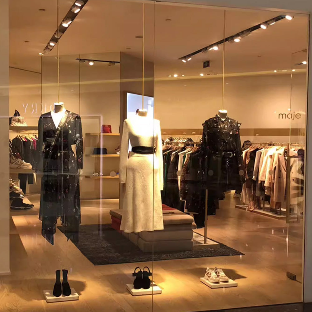 DE-LIANG Hanging Display Mannequin Half Body Form,Suede Fabric Dress Form,Manikin Model for Wedding Display,Women Form with Gold Hook