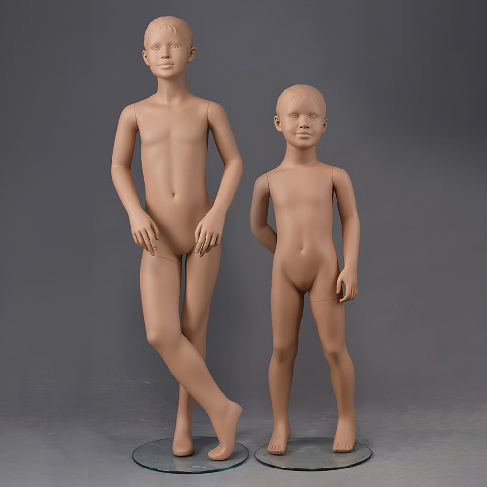 Brown Kids Full Body Mannequin with Arms and Base